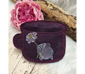 Stickserie - Tasse mit Schlitz 10 Motive plus Blanko